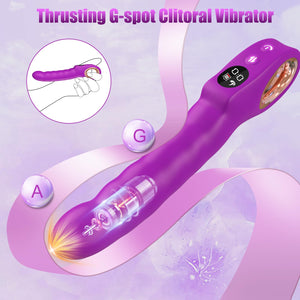 Sex Toys Thrusting Vibrator, G Spot Vibrator Clitoral Vibrators Hollow Handle with Powerful 7 Thrusting & 7 Vibrating Modes, Ana