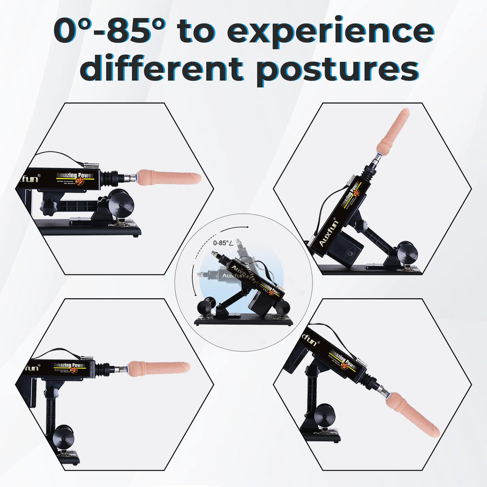 AUXFUN Sex Machine Love Machine Fuck Machine with Suction Cup Adapter,Automatic Dildo Machine Thrusting Machine with 3 XLR Conne