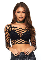 Pothole Net Long Sleeved Crop