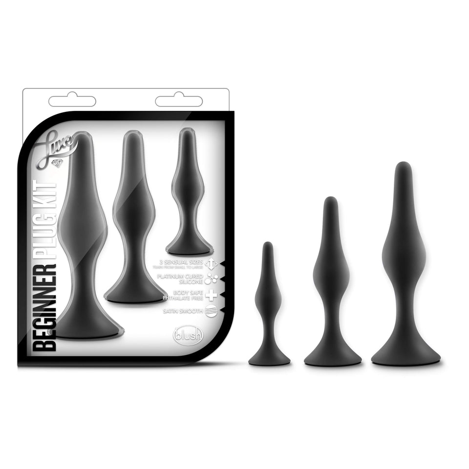 Blush Luxe Beginner Silicone Butt Plug Kit Anal Training Kit Sex Toy For Women Sex Toy For Couples
