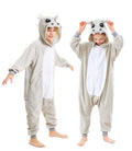 CANASOUR Hippo Onesie Kids Animal Halloween Cosplay Costume for 6-8 Years Girls Unisex Outfuit One Piece Hooded Soft Pajamas Gre