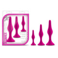 Blush Luxe Silicone Butt Plug Kit - Anal Training Set for Beginners Advanced Users - Soft, Tapered Heads - Satin Smooth - Suctio