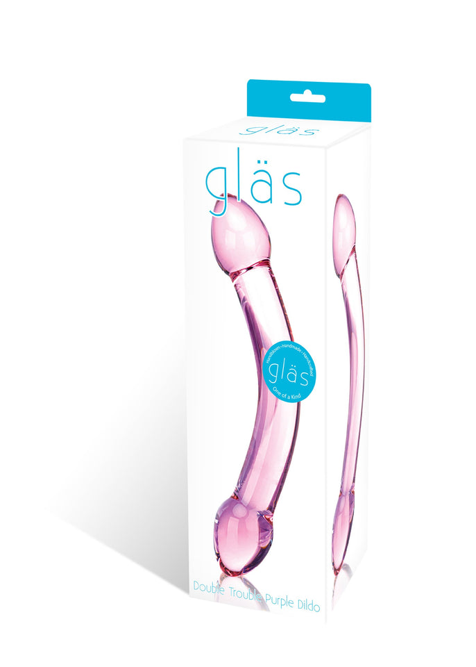 Glas Double Trouble Purple Dildo