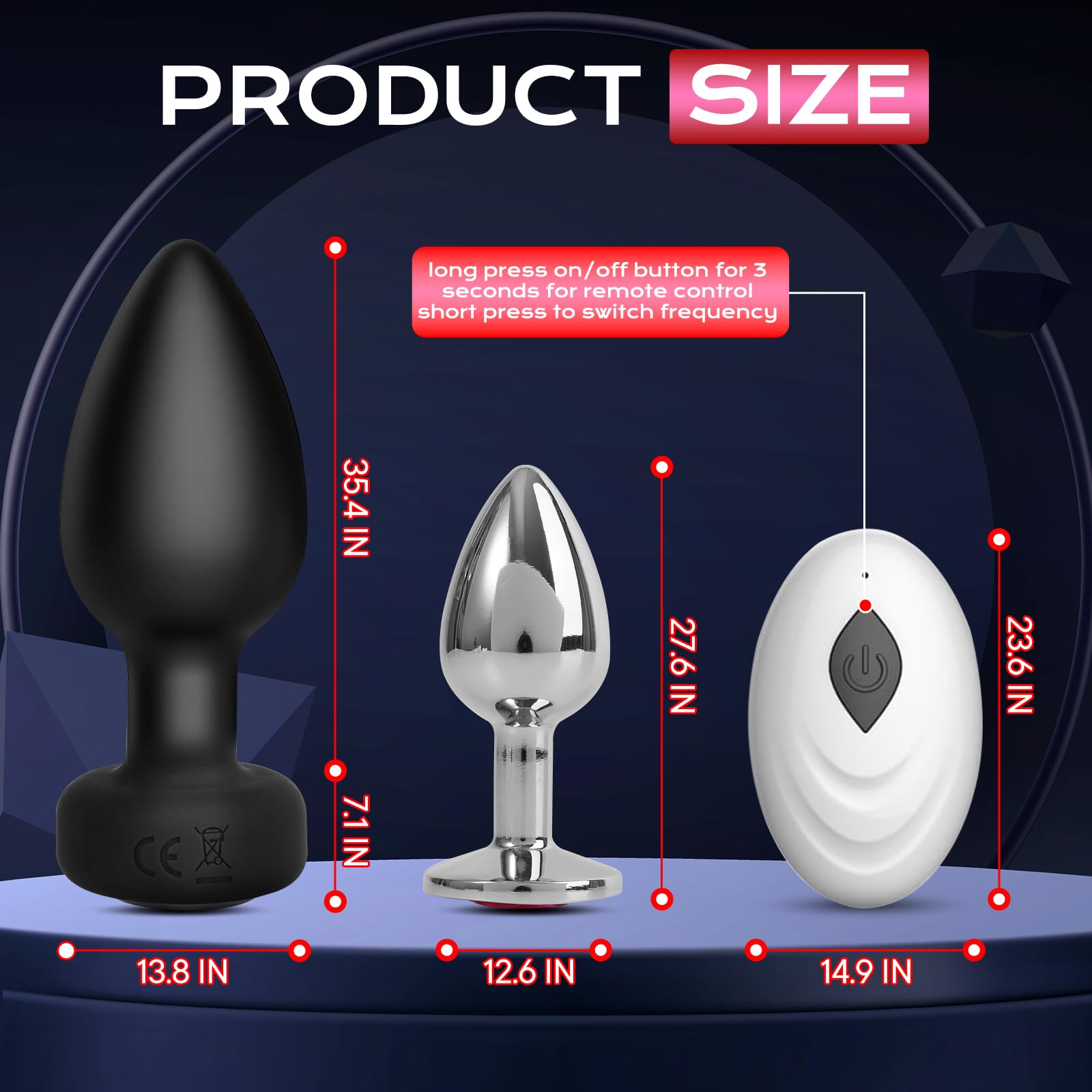 Anal Plug Adult Sex Toy with 2Pcs Butt Plug,Remote Control Vibrator with 10 Vibrating Modes, Male Sex Toys for Men Women and Cou