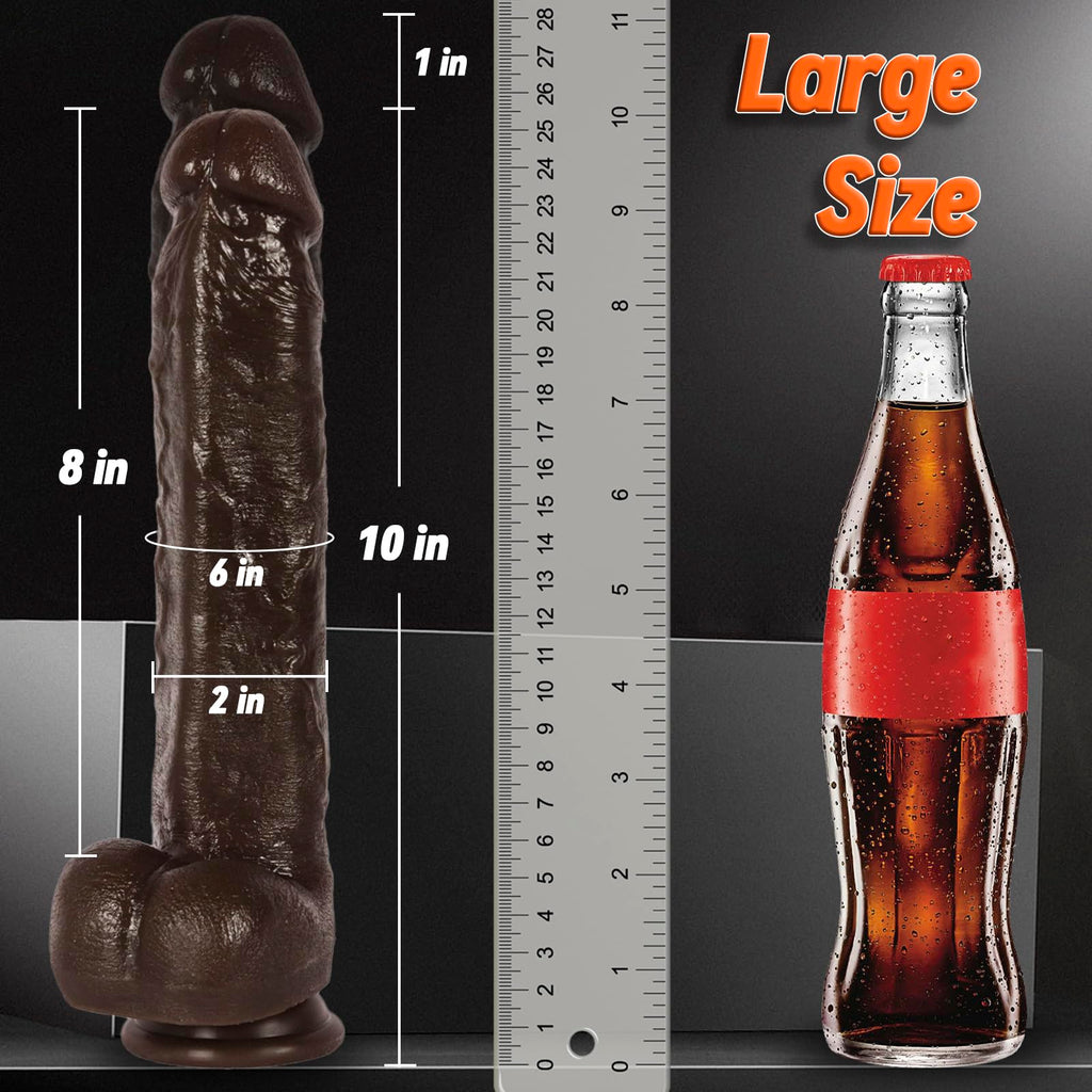 Big Black Thrusting Moving Dildo Vibrator - Heated Huge Thick BBC Dildo with Suction Cup, XL Large Liquid Silicone Girthy Dildos