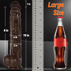 Big Black Thrusting Moving Dildo Vibrator - Heated Huge Thick BBC Dildo with Suction Cup, XL Large Liquid Silicone Girthy Dildos