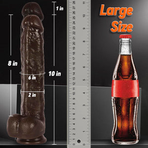 Big Black Thrusting Moving Dildo Vibrator - Heated Huge Thick BBC Dildo with Suction Cup, XL Large Liquid Silicone Girthy Dildos