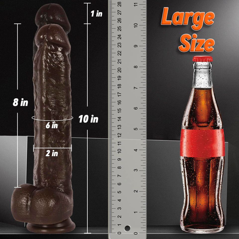 Big Black Thrusting Moving Dildo Vibrator - Heated Huge Thick BBC Dildo with Suction Cup, XL Large Liquid Silicone Girthy Dildos