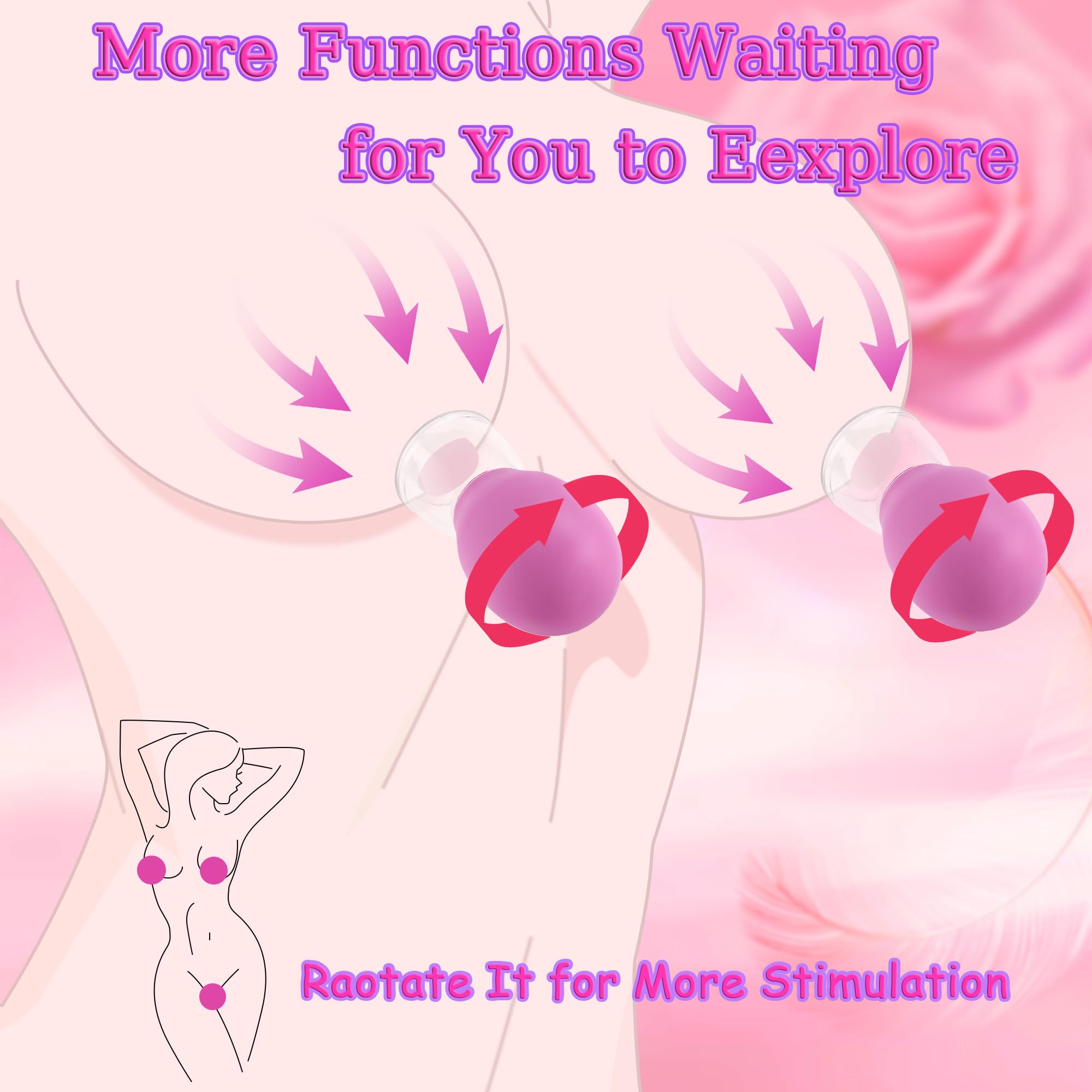 Sex Toys BDSM Nipple Toys for Women - 1 Pair Nipple Suckers Stimulator Massager, Adult Sex Toys & Games for CouplesPleasure
