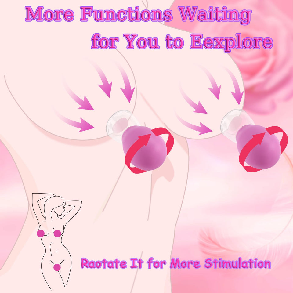 Sex Toys BDSM Nipple Toys for Women - 1 Pair Nipple Suckers Stimulator Massager, Adult Sex Toys & Games for CouplesPleasure
