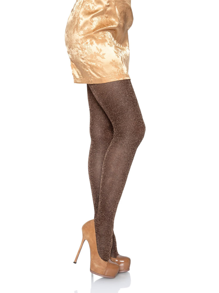 Leg Avenue Lurex shimmer tights Black/Copp Color