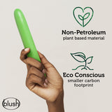 Blush Novelties Gaia Eco Plant-Based 7'' Slim Multispeed Vibrator in Green Made of Sustainable BioFeel Worlds First Plant Based