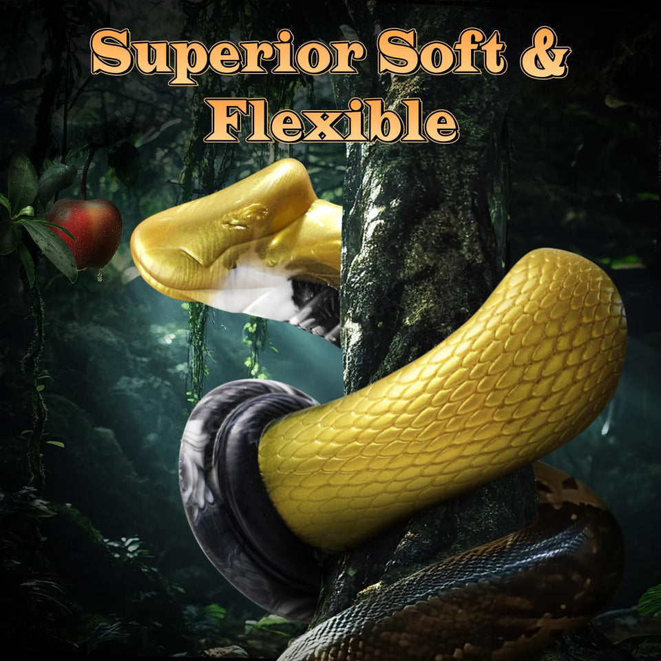 Cobra Monster Dildos Adult Toys- 8.66 ' ' Realistic Snake Thick Anal Dildos for U, G-spot Silicone Dildo, Strong Suction Cup COK