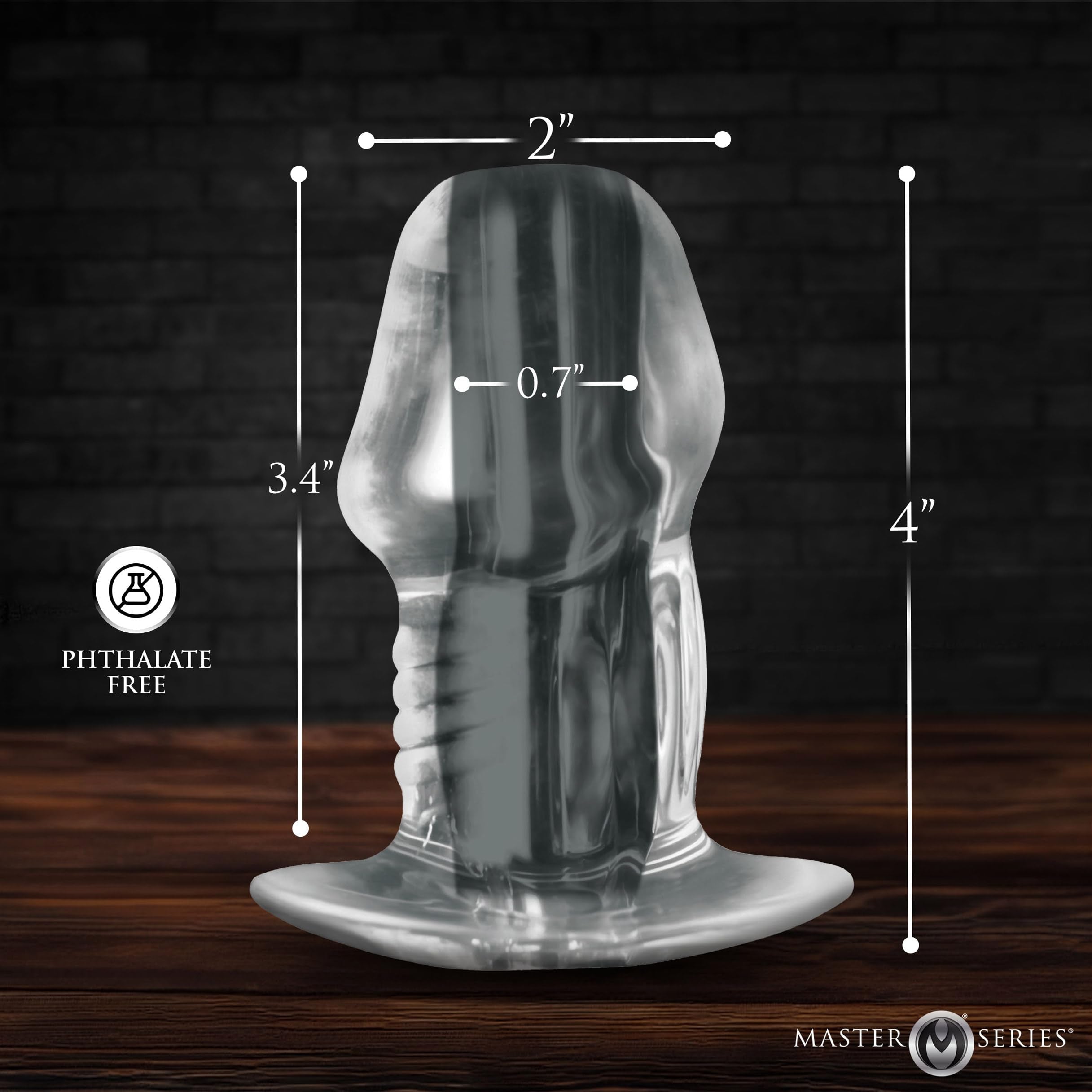 Master Series Dicked Clear Hollow Plug M