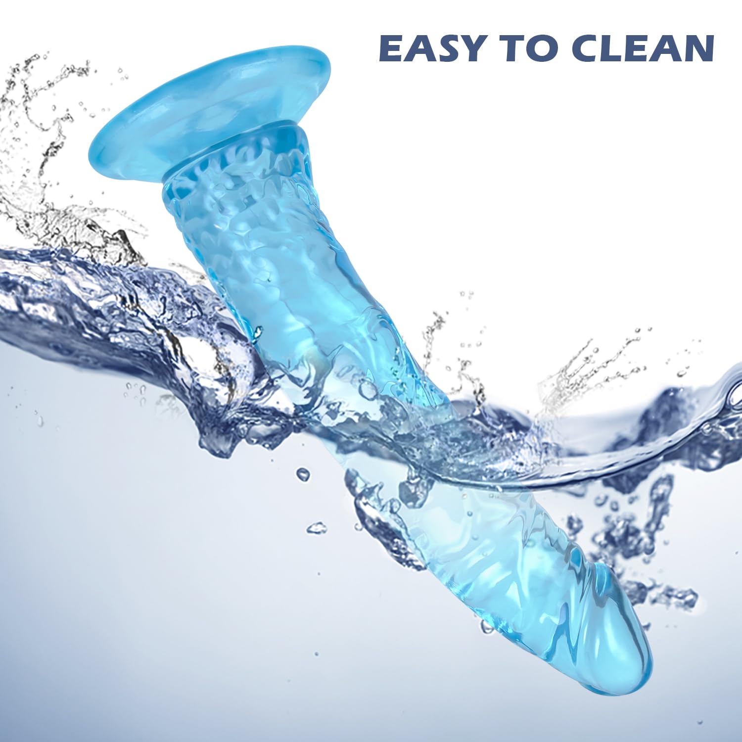 9.4 ' ' Soft Realistic Dildo Sex Toys with Suction Cup for Hands-Free Play, Blue Thick Penis Suitable for Women/Men/Gay/Couples