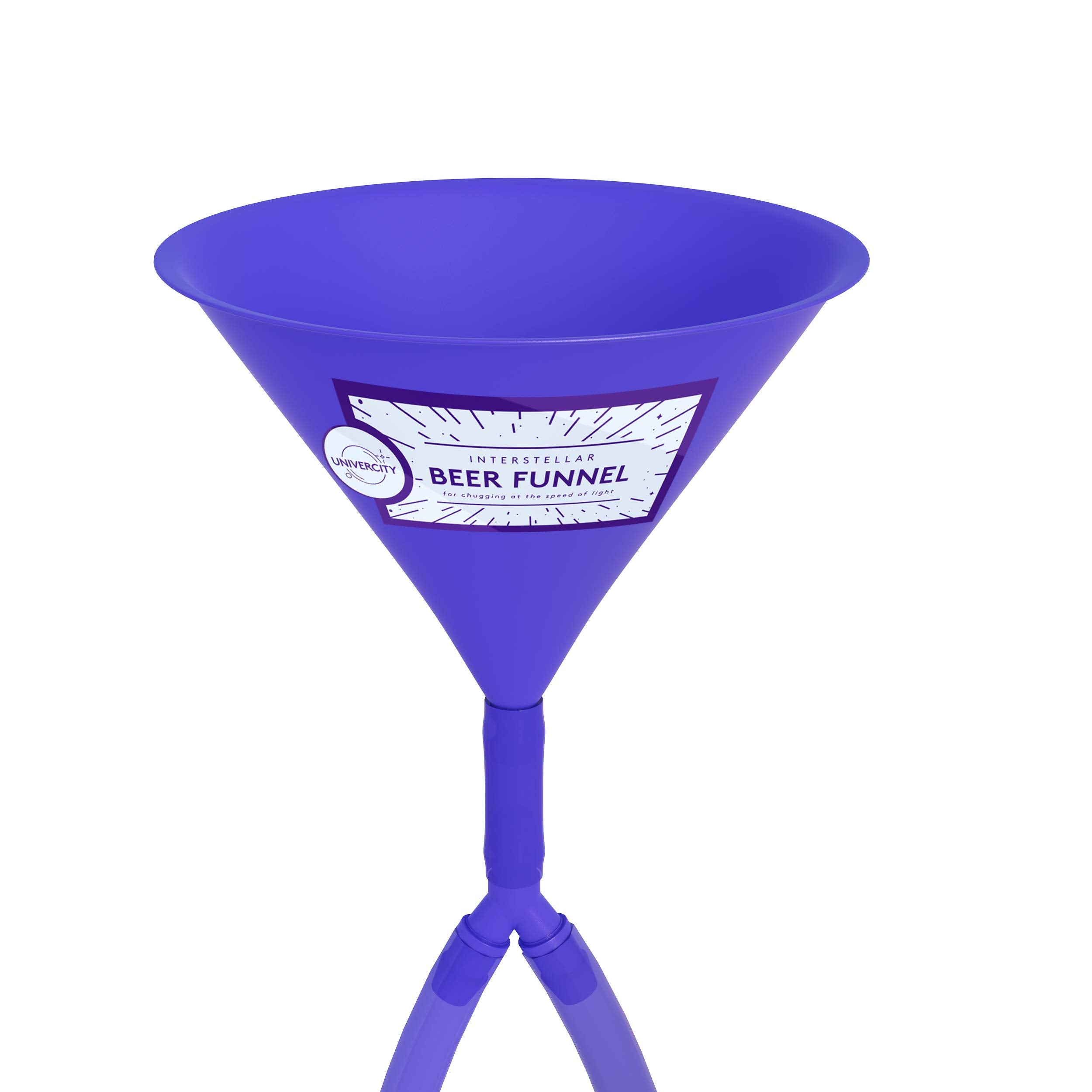 Beer Bong Double Header - Best Double Beer Funnel with Valves for College Parties - 2 Foot Blue Beer Bong - by Univercity