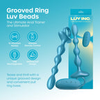 Luv Inc Gr41: Grooved Ring Luv Beads Blu