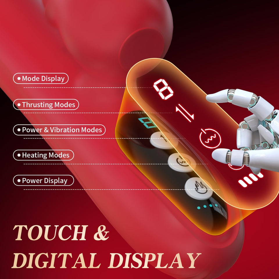 FUKRN Womens Sex Toys Thrusting Vibrator, Thrusting Dildo G Spot Vibrator Clitoral Stimulation Rose Sex Toy with 7 Licking & Thr