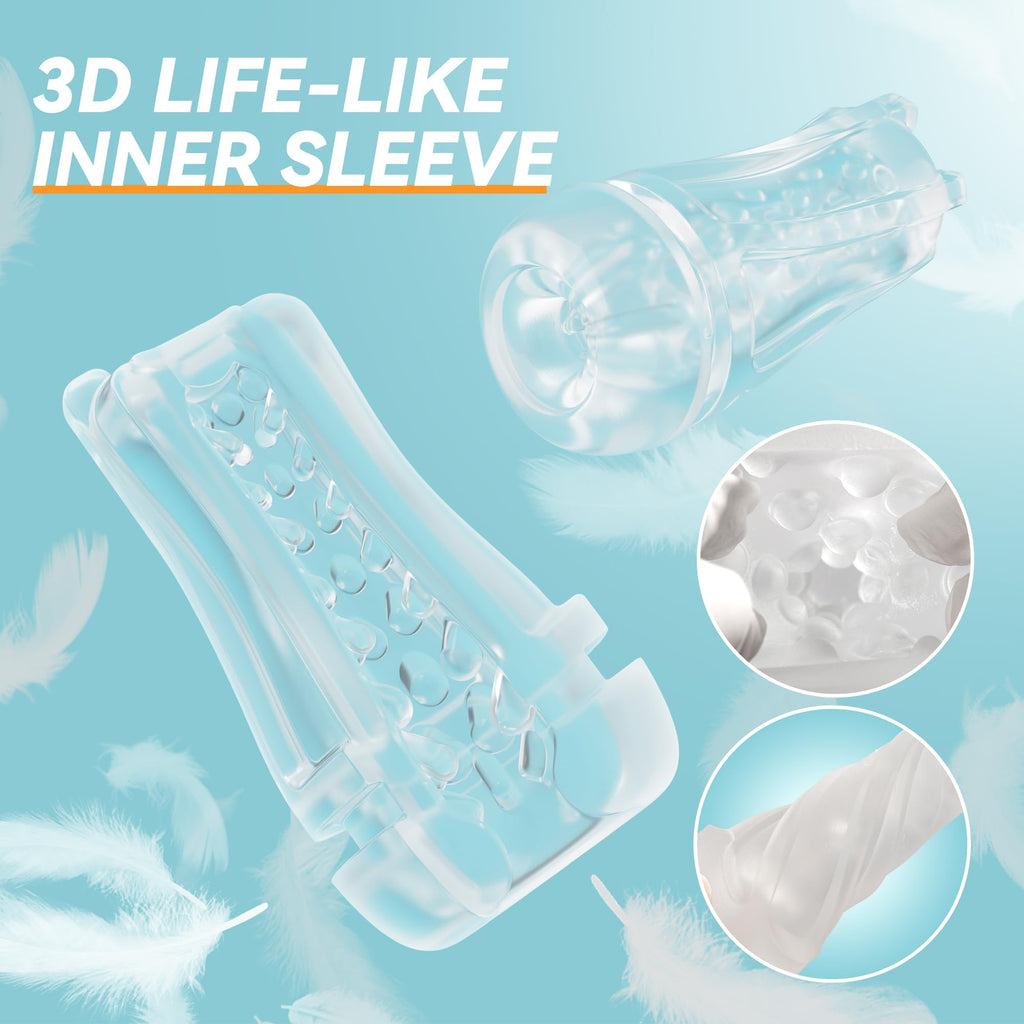 Automatic Male Masturbator with APP Control - Transparent Outer Shell Penis Pump with 3 Vacuum Suction & 7 Vibration, Sex Machin