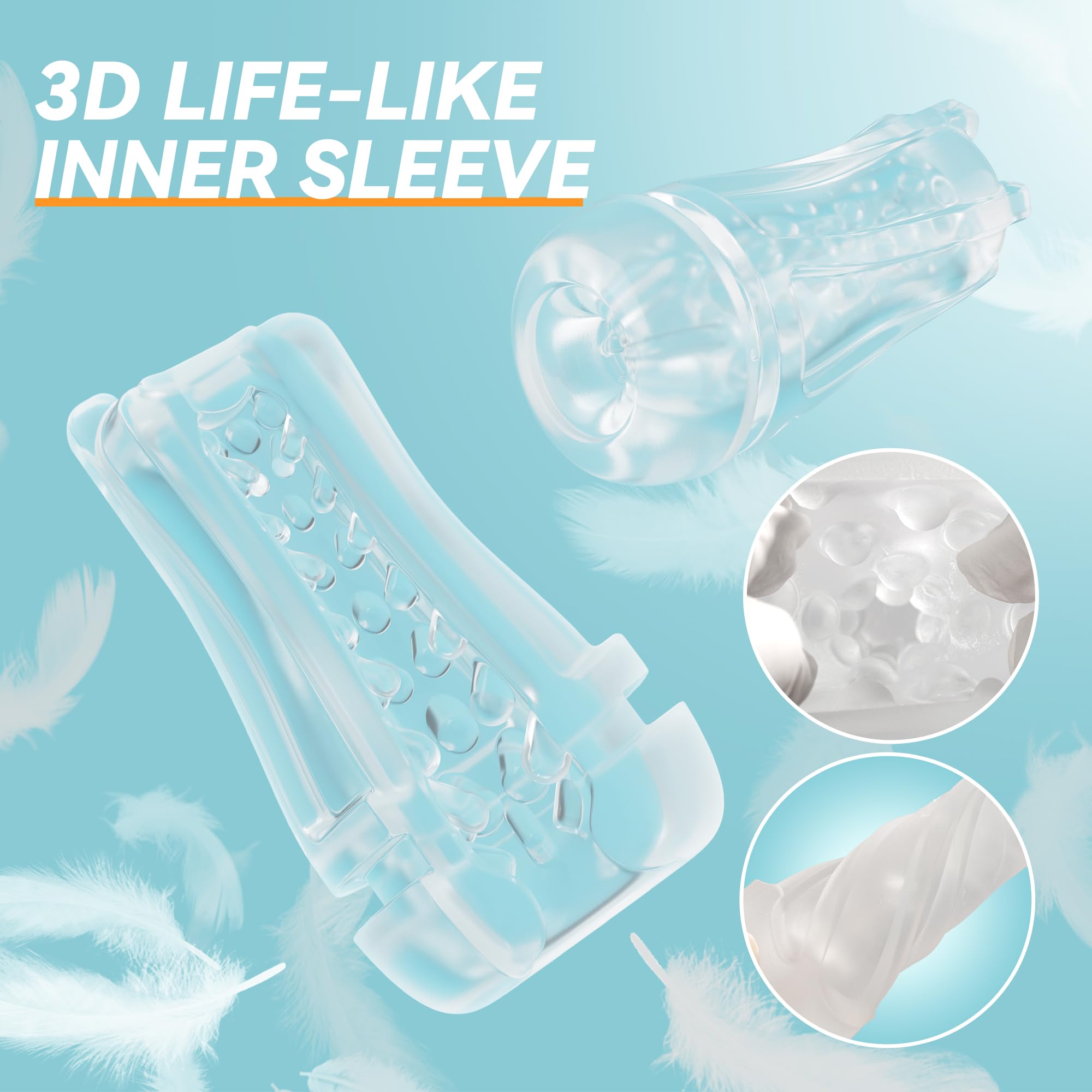 Automatic Male Masturbator with APP Control - Transparent Outer Shell Penis Pump with 3 Vacuum Suction & 7 Vibration, Sex Machin