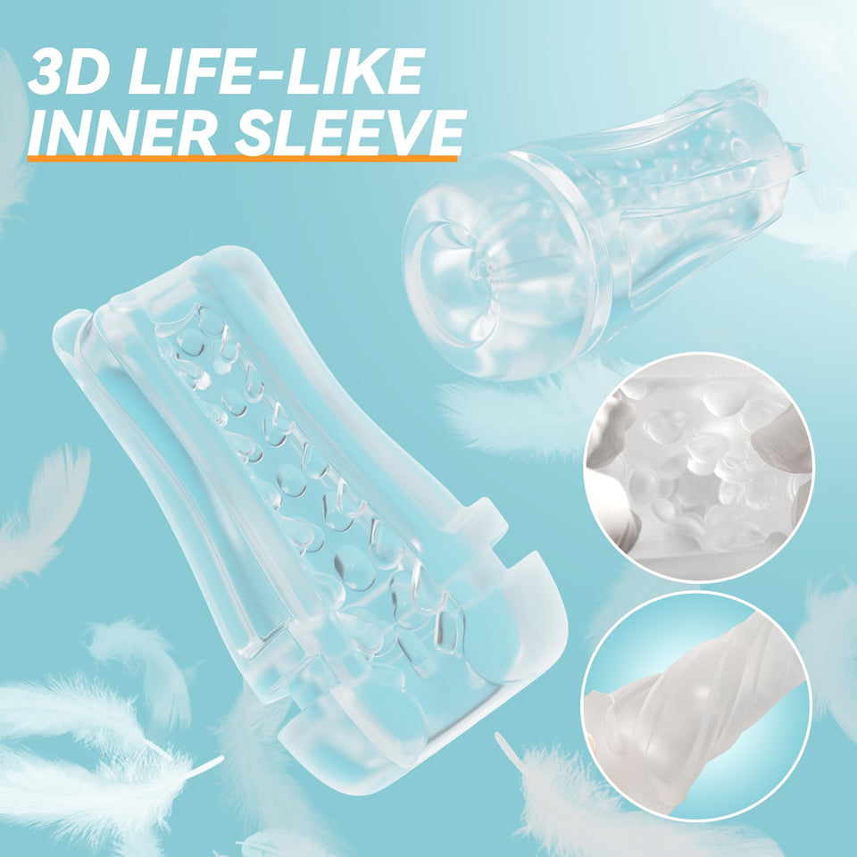 Automatic Male Masturbator with APP Control - Transparent Outer Shell Penis Pump with 3 Vacuum Suction & 7 Vibration, Sex Machin