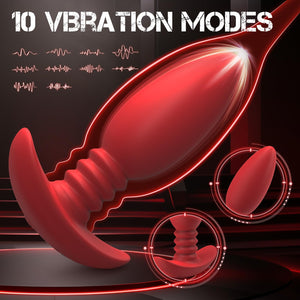 Linsecn Anal Plug Vibrating Butt Plug - 5PCS Anal Toys with 10 Vibration Modes, Anal Training Kit Prostate Massager, Remote Cont