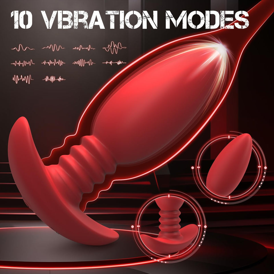 Linsecn Anal Plug Vibrating Butt Plug - 5PCS Anal Toys with 10 Vibration Modes, Anal Training Kit Prostate Massager, Remote Cont