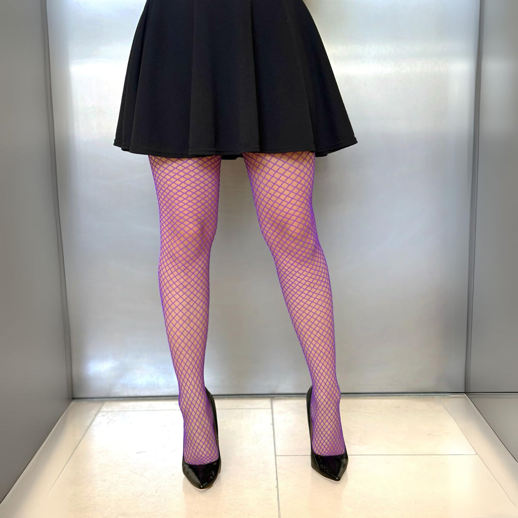 Leg Avenue Spandex Industrial Net tights, 1X-2X, PURPLE