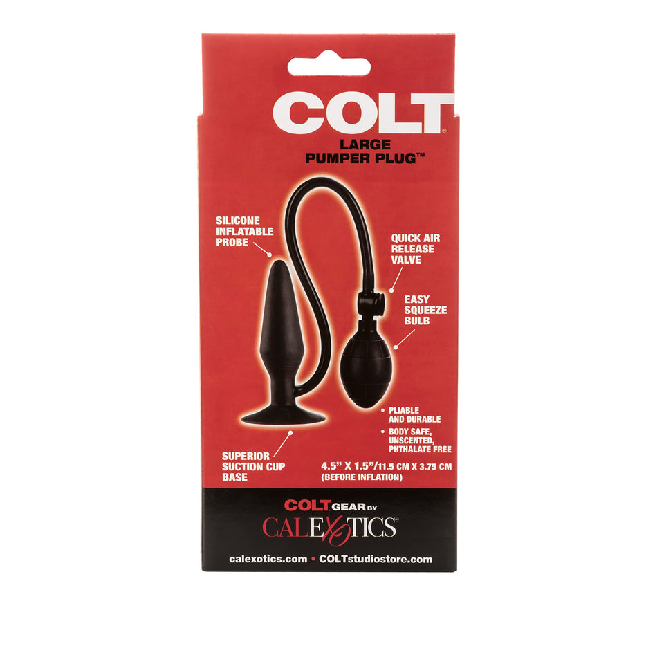 California Exotics Colt Large Pumper Plug Silicone Inflatable Butt Plug, Black