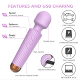 SIKXTOA Mini Vibrator, 8 Speeds 20 Patterns, G Spot Massage Wand, Clitoral Stimulator, Dildo, Sex Toys- Rechargeable Handheld Po