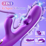 G Spot Vibrator Sex Toys-3 in 1 Adult Sex Toys 360? Rotation Vibrators with 10 Rubbing & 7 Vibrating & 7 Massaging, Waterproof C