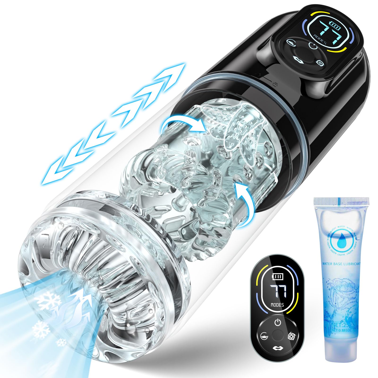Automatic Male Masturbator Sex Toys for Men, Male Sex Toys Penis Pump with 7 Sucking & Vibrating & Thrusting & Rotating & Lickin
