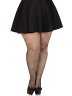 Fishnet crystalized tights with multi sized iridescent rhinestones.