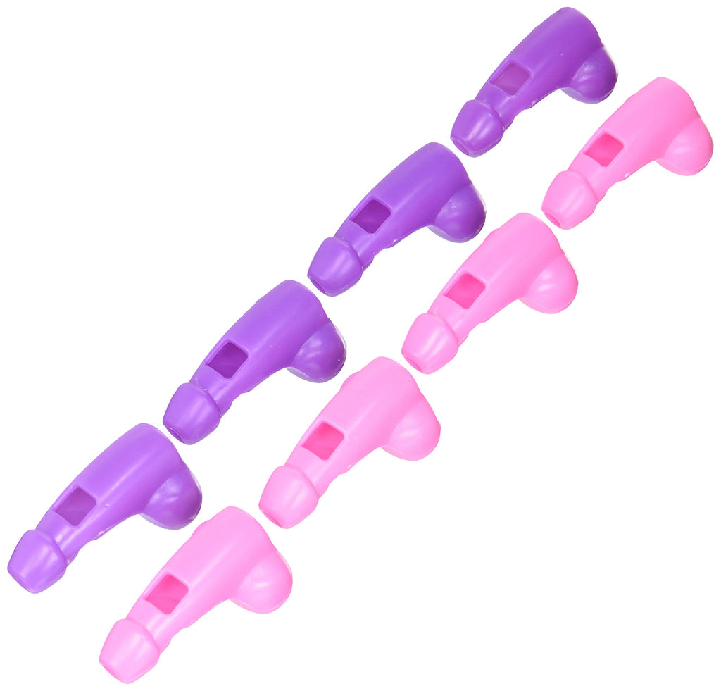 Pipedream Bachelorette Party Pecker Whistles, Purple, Pink (8 Pack)