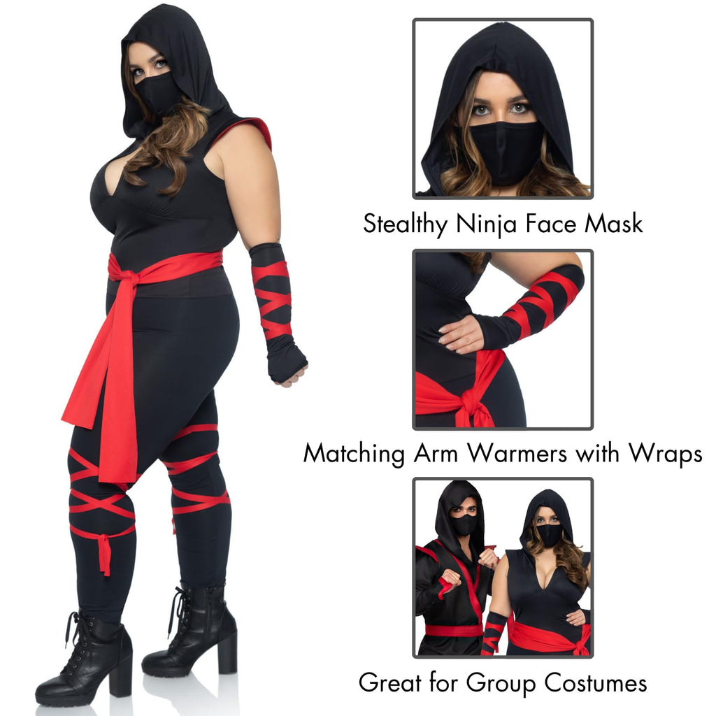 4 Pc Deadly Ninja, Includes De - 1X-2X / Black/Red