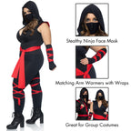 4 Pc Deadly Ninja, Includes De - 1X-2X / Black/Red