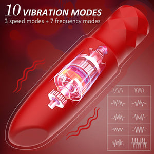 Bullet Vibrator Sex Toys All Silicone Rechargeable Vibrator with 10 Powerful Vibration & Quiet Modes,Fully Waterproof, USB Recha