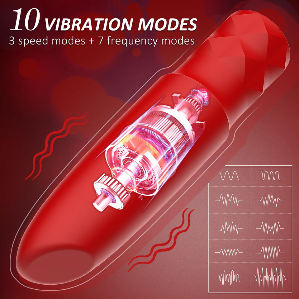 Bullet Vibrator Sex Toys All Silicone Rechargeable Vibrator with 10 Powerful Vibration & Quiet Modes,Fully Waterproof, USB Recha