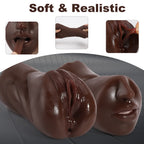 3 in 1 Pocket Pussy Male Masturbators with Bullet Vibrator - 10 Vibrations Modes Male Stroker with Textured Mouth Vagina & Tight