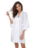 SIORO Womens Satin Robe Lace Silk Kimono Robes Short for Bridesmaid Wedding Party Nightgown, Small~X-Large