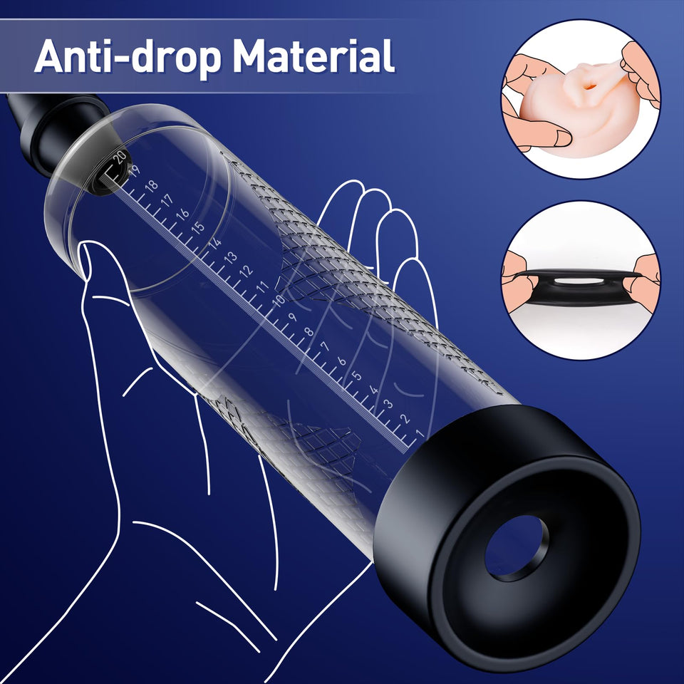 Penis Pump Sex Toys for Men - ACUMUM Manual Vacuum Penis Extender Male Sex Toys, Penis Pumps Penis Enlarger Adult Toys with Pock