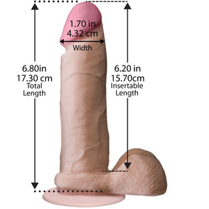 Doc Johnson The Realistic Cock With Removable Suction Cup - Ultraskyn - 6 Inch - F-Machine And Harness Compatible Dildo - Vanilla