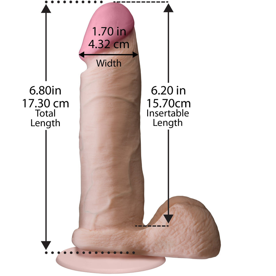 Doc Johnson The Realistic Cock With Removable Suction Cup - Ultraskyn - 6 Inch - F-Machine And Harness Compatible Dildo - Vanilla