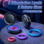 Sex Toys Silicone Penis Ring - Multi-Coloured Cockring Cock Sexual Stimulation Device with 3 Pcs Different Sizes for Erection En