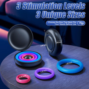 Sex Toys Silicone Penis Ring - Multi-Coloured Cockring Cock Sexual Stimulation Device with 3 Pcs Different Sizes for Erection En