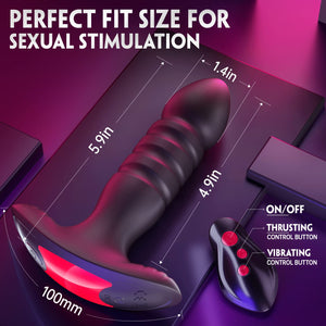 Anal Plug Vibrator with App Control Sex Toy for Men Women - Prostate Massager with 7 Thrusting & Vibrating Modes Adult Anal Vibr