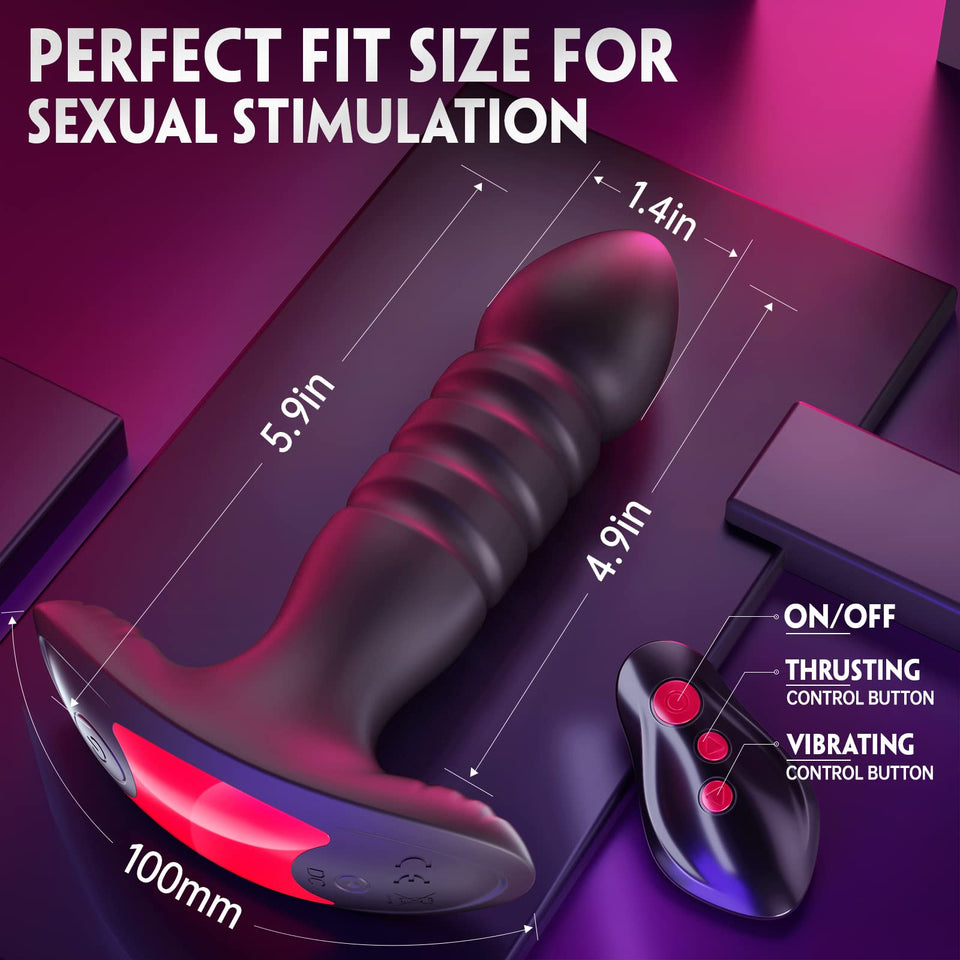Anal Plug Vibrator with App Control Sex Toy for Men Women - Prostate Massager with 7 Thrusting & Vibrating Modes Adult Anal Vibr