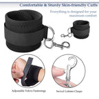 Sex Bondage Restraints BDSM Toys, Selver Versatile Bed Restraints Couple Sex Toys with 4 Separate Straps, Bondage Cuffs, Blindfo