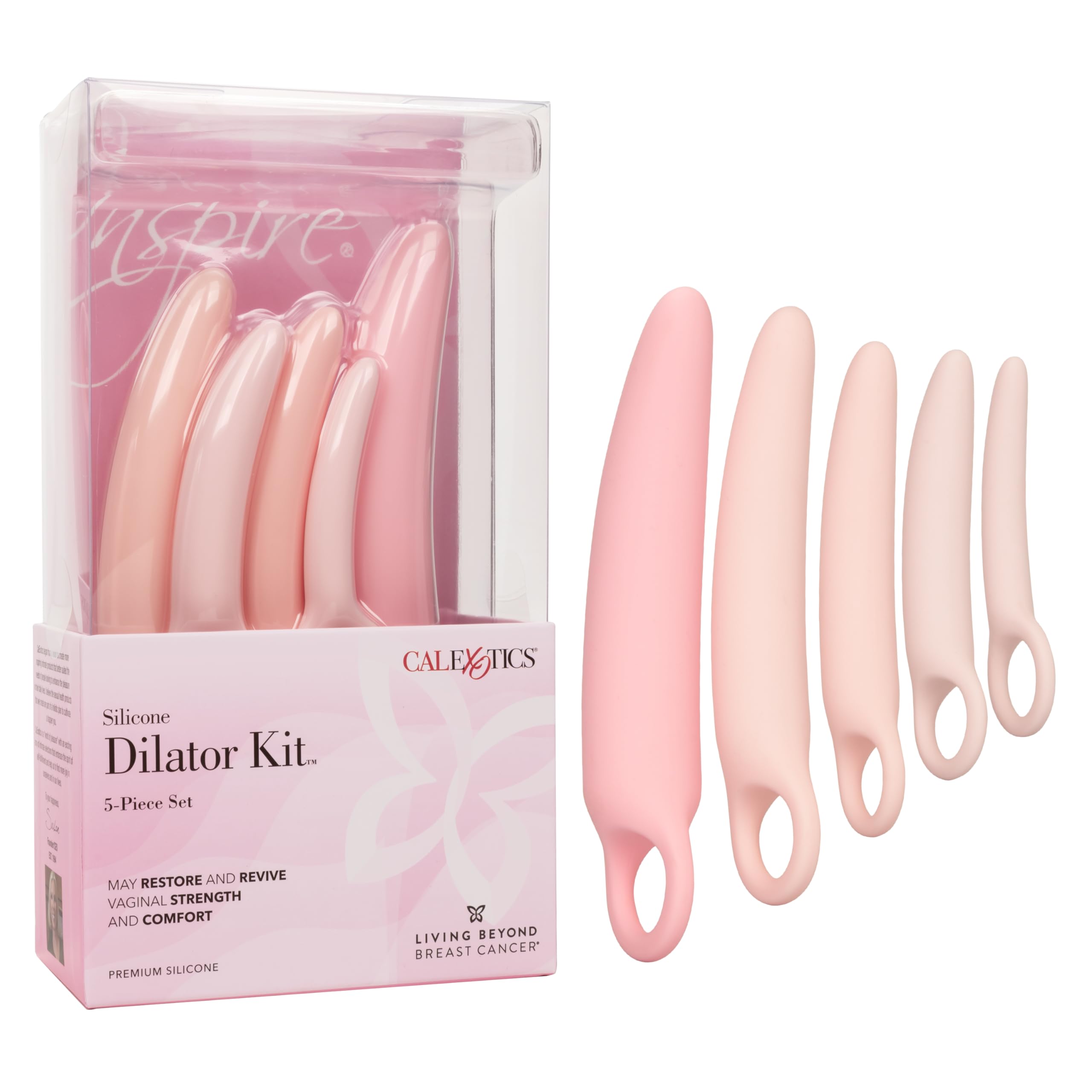 Calexotics Se-4805-05-3 Inspire Silicone Dilator Kit, Pink, 5Pcs
