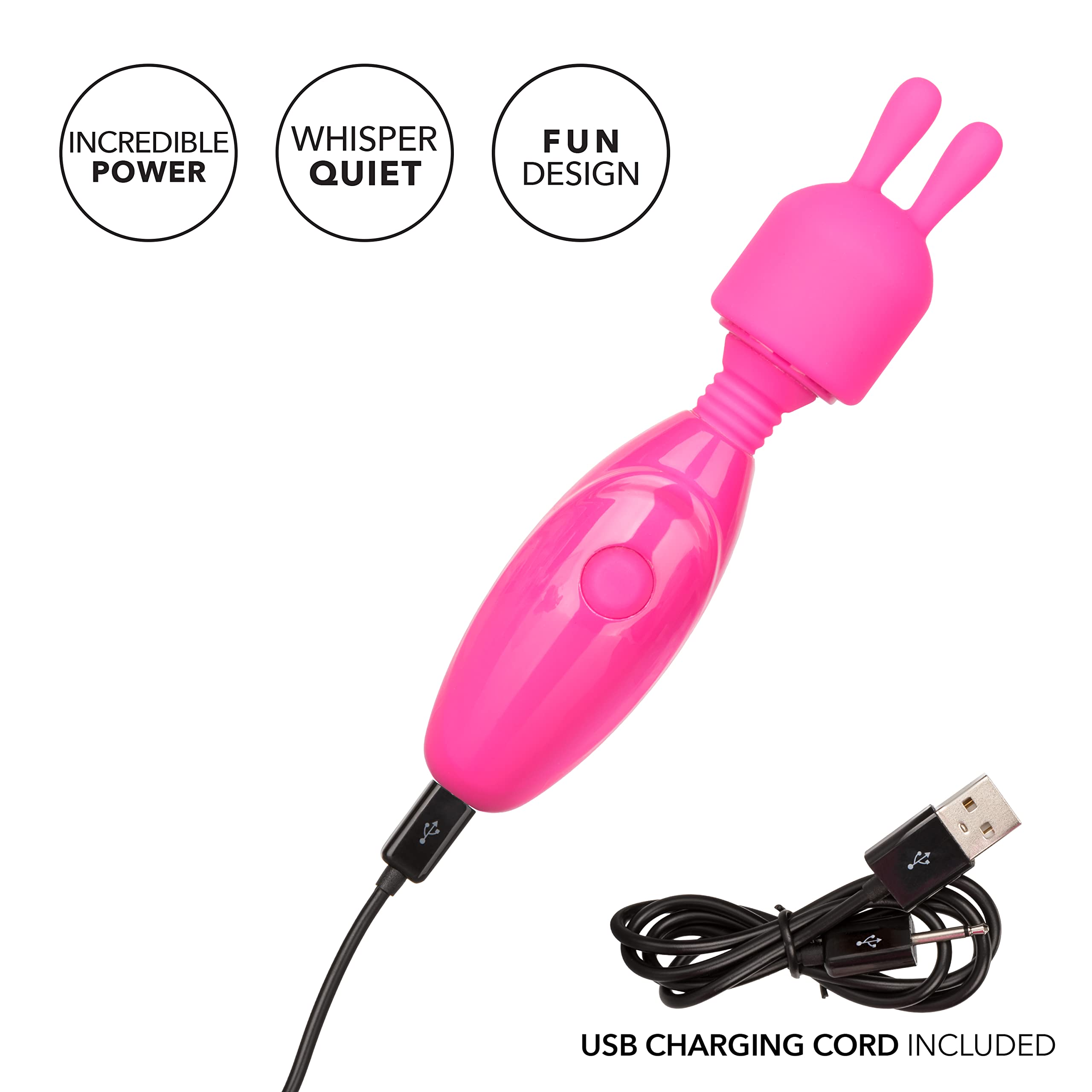 CalExotics Tiny Teasers Bunny - Waterproof Bullet Vibrator with Removable Rabbit Tip - Adult Pocket Vibrator Toys for Couples -